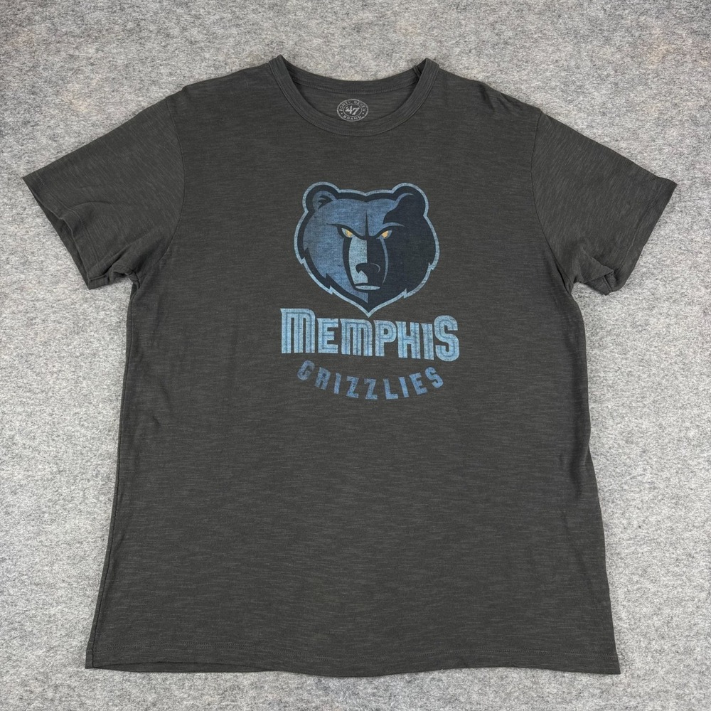 '47 Brand Memphis Grizzlies T-Shirt Cotton Gray Mens Medium M